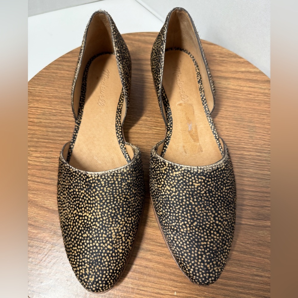 Madewell The Marisa d’Orsay Spotted Calf Hair Toffee Multi Flat CURRENT SEASON